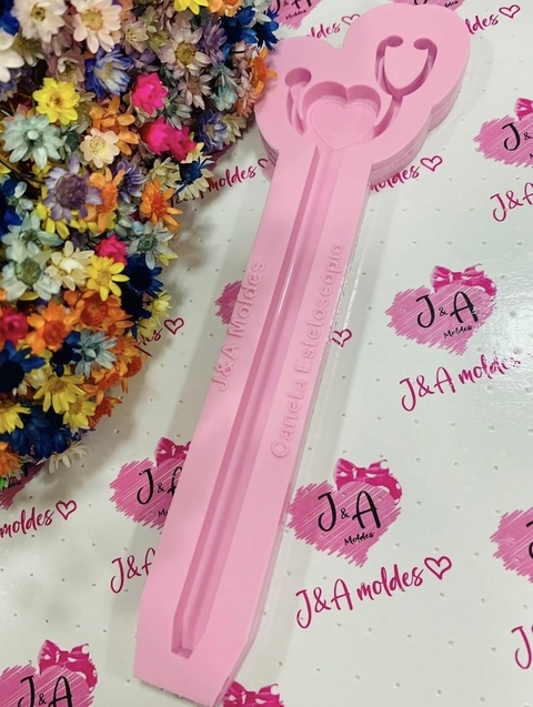 Molde Caneta Estetoscópio (Silicone Platina)