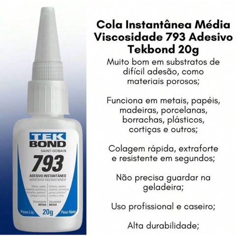 Cola Tek Bond 793 Adesivo Instantâneo 20g