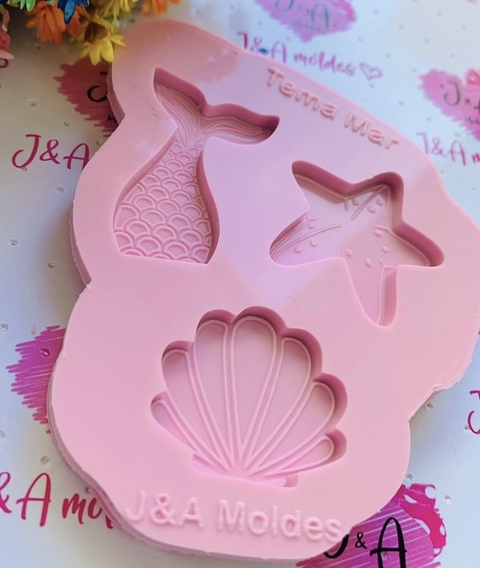 Molde de Silicone Fundo do Mar