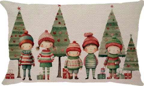 Capa Almofada Linho Contos de Natal Amigo