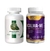 Frascos dos suplementos Amazon Slim e Acalma-me, mostrando suas embalagens e rótulos.