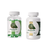 Combo emagrecedor Amazon Slim DETOX e Amazon Slim PLUS, com cápsulas verdes visíveis no frasco da esquerda.