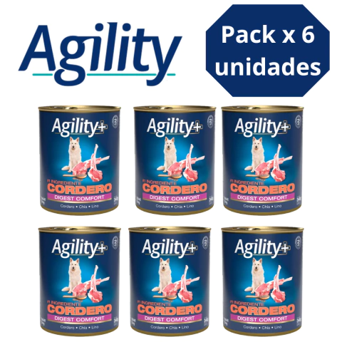 Pack x 6 Lata Agility Perro Cordero