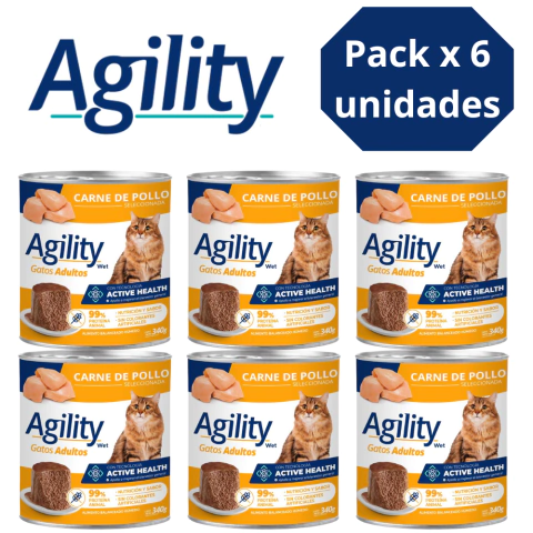 Pack x 6 Lata Agility Gato Pollo