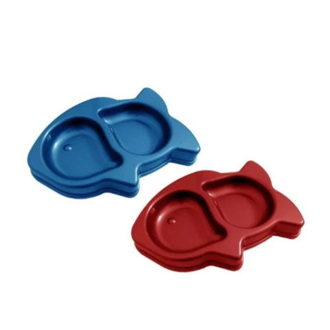 Comedero doble forma de pez