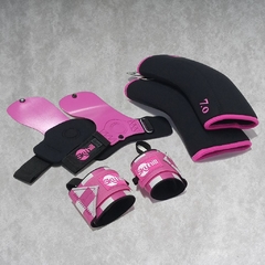Kit Competition Pink: Grip Competition 2.0 Pink Edition + Joelheira 7mm + Munhequeira Elástica