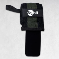 Munhequeira Elástica Preta com Verde 50cm Heavylift - Skyhill Acessórios