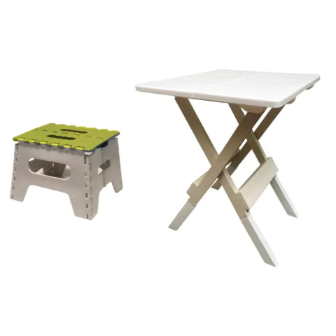 Mesa Camping Plegable + 2 Banquitos Gibson's - comprar online