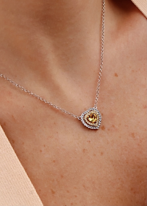 Colar Coração Citrino