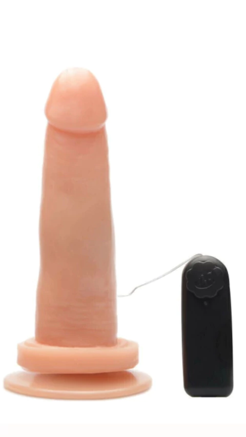 prótese com vibrador e ventosa 15,5 x 3,4cm - comprar online