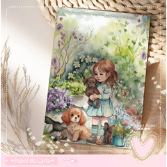 Papel de carta Menininha (04 Papéis)