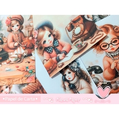 Papéis de Carta Menininhas Vintage (6 Modelos)