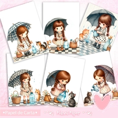 Papéis de Carta Menininha e Pet (6 Modelos)