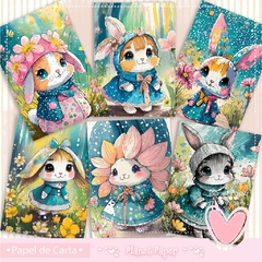 Papéis de Carta Coelhinhas (6 Modelos)