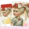Papel de Carta Menininha Vintage (04 Papéis e 02 Envelopes)