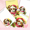Papéis de Carta Cachorrinhos Natalinos com frases (4 Modelos)