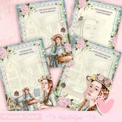 Papéis de Carta Anne (4 Modelos com frases)