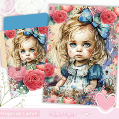 Papelde Carta Alice (04 Papéis e 02 Envelopes)