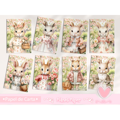 Papéis de carta Coelhinhos (8 Modelos Diferenciados)