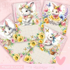 Papéis de Carta Coelhinhos (4 Modelos)