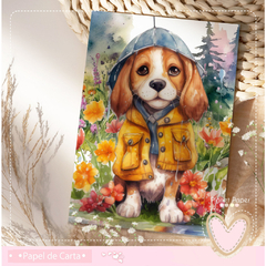 Papel de Carta Cachorrinho (04 Papéis)