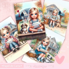 Papéis de Carta Menininha e Pet (4 Modelos)