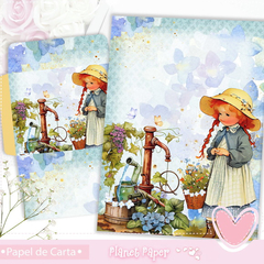 Papel de Carta Menininha (04 Papéis e 02 Envelopes)
