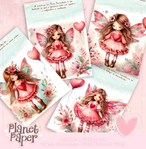 Papéis de Carta Fadinhas Encantadas (4 Modelos)