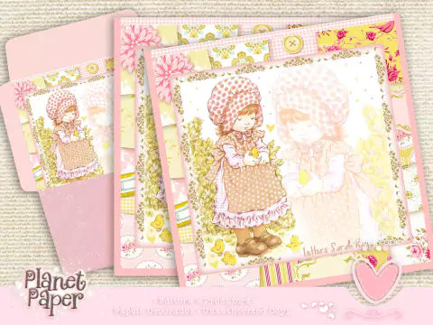 Papel de Carta com Envelope Sarah Kay (Modelo Quadrado 17cm)