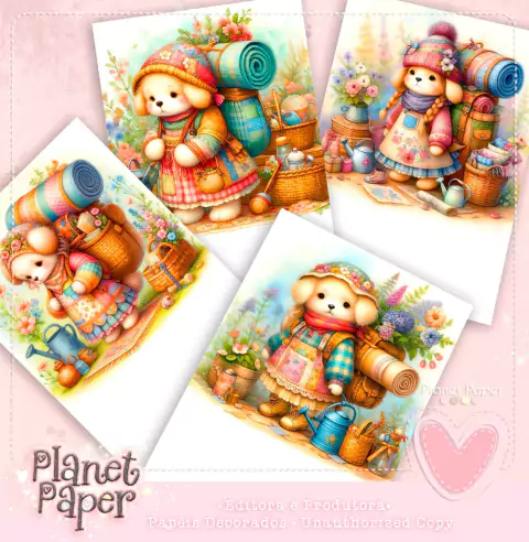 Papéis de Carta Bichinhos (4 Modelos)