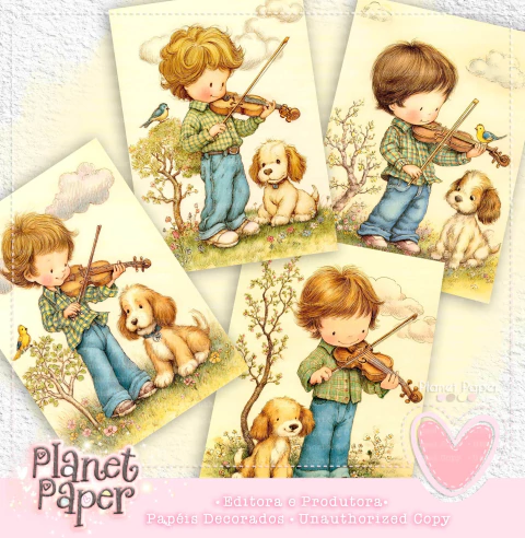 Papéis de carta Menino e Pet (4 modelos) Saudade Ilustrada - comprar online