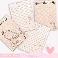 Papel de Carta Pequeno Príncipe (04 Papéis Diferneciados)
