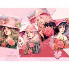 Papel de Carta Meninas - Floral (04 Papéis Diferenciados)