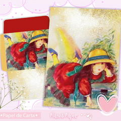 Papel de Carta Menininha (04 Papéis e 02 Envelopes)
