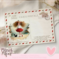 Postcard Menininha e Gatinho