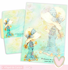 Papel de Carta e Envelope Sarah Kay (4 modelos iguais e 2 Envelopes)