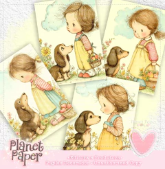 Papéis de Carta Menininhas e Pets (9 Modelos) Saudade Ilustrada - comprar online