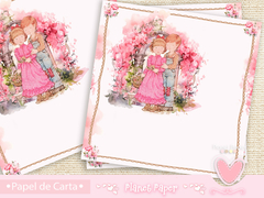 Papéis de Carta com Envelope Sarah Kay (Modelo Quadrado 17cm) 5 Papéis e 2 Envelopes - ♡ Editora Planet Paper ♡
