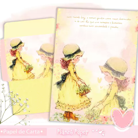 Papéis de Carta Sarah Kay (4 Papéis e 2 Envelopes)