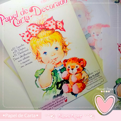 Papéis de Carta Menina Vintage & Urso (Capa, 5 Modelos e Portcard) - comprar online