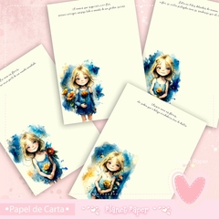 Papéis de Carta Coleção "A Menina e sua Flor" (4 Modelos)