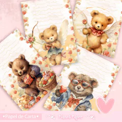 Papéis de Carta Ursinhos (8 Modelos)