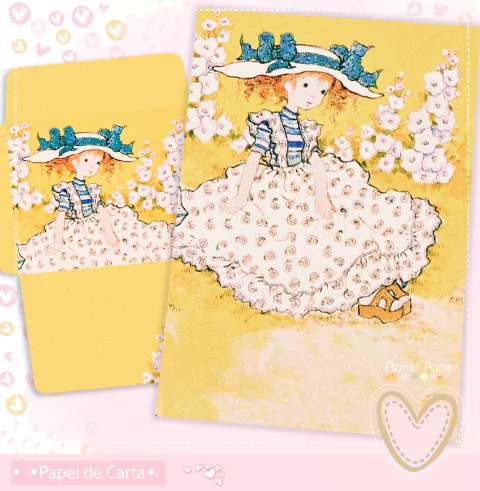 Papéis de Carta Sarah Kay com Envelope (4 Papéis e 2 Envelopes)