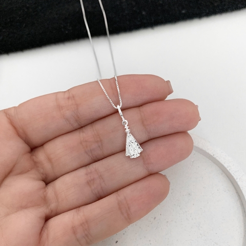 Colar pingente Nossa Senhora liso prata 925 - comprar online