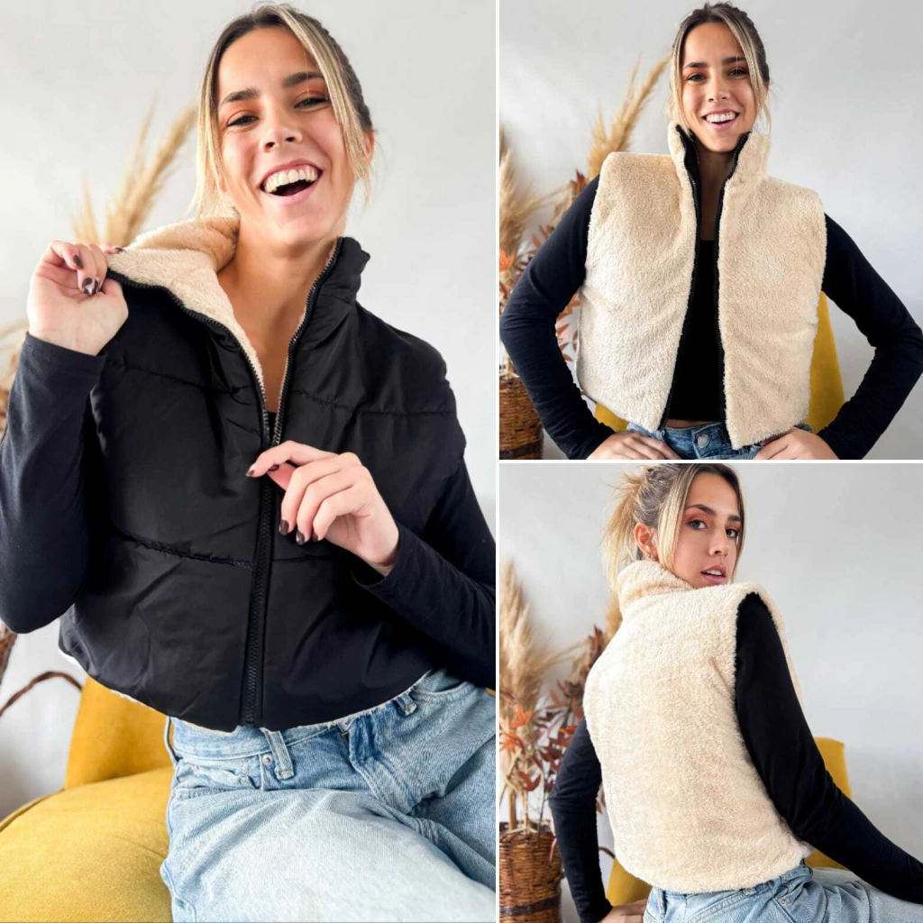 PACKX3 CHALECO PUFFER CROP REVERSIBLE VENETO