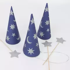 Sombreros y varitas de magos para fiesta
