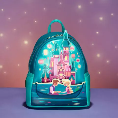 Loungefly - Mini Mochila Tangled Rapunzel Castle Glow in the Dark