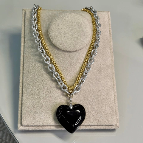 Colar Coração de Cristal