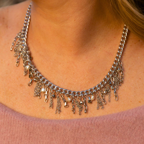 Colar Paloma Ródio Branco