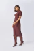 VESTIDO MIDI MANGA CURTA RIBANA CANELADA 105305 - Closet Laila Sapienza